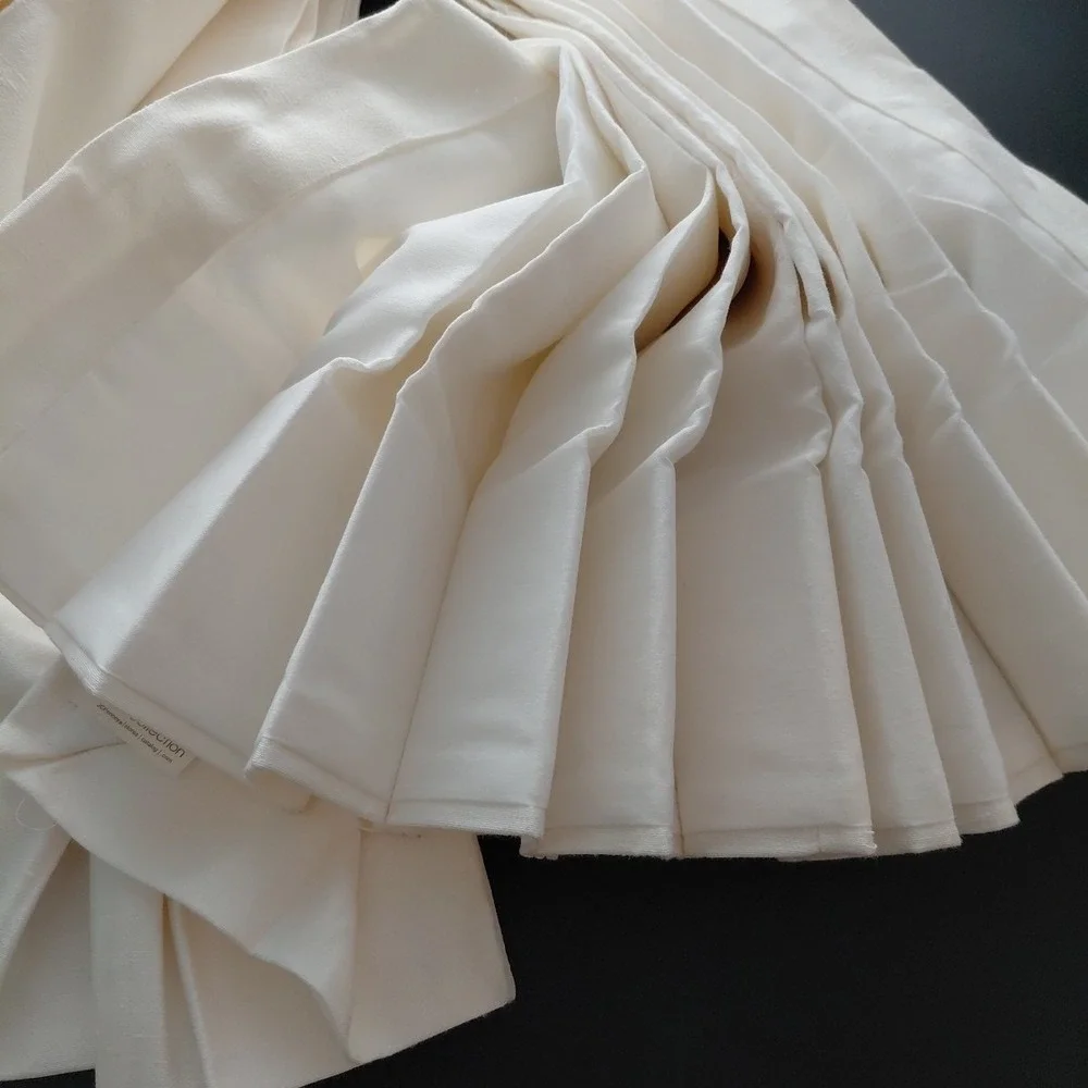 JCPenney Supreme pinch pleat drapes curtain panel pair Ivory Sateen Quite Luxury